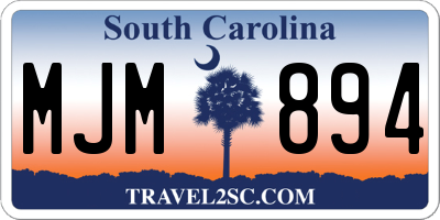 SC license plate MJM894