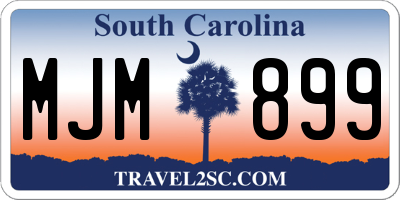 SC license plate MJM899