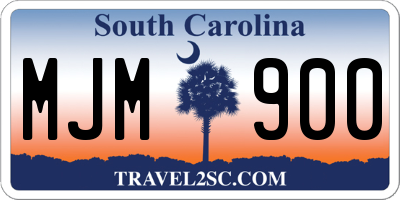 SC license plate MJM900