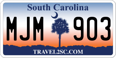 SC license plate MJM903