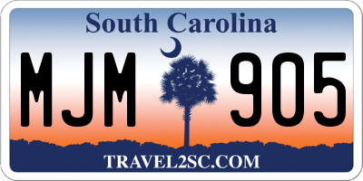 SC license plate MJM905