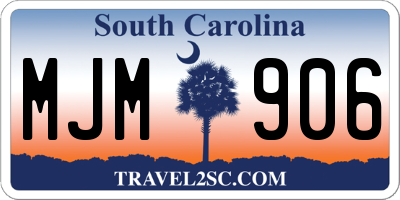 SC license plate MJM906
