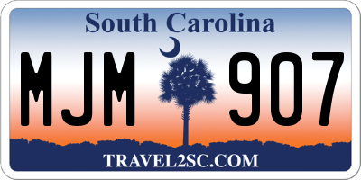 SC license plate MJM907