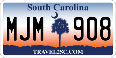SC license plate MJM908