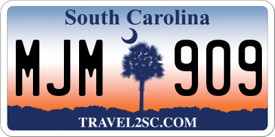 SC license plate MJM909