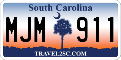 SC license plate MJM911