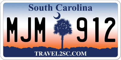 SC license plate MJM912