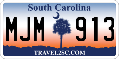 SC license plate MJM913