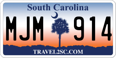 SC license plate MJM914