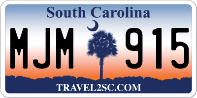 SC license plate MJM915