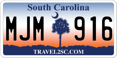 SC license plate MJM916
