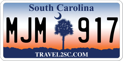 SC license plate MJM917