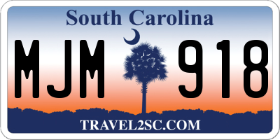 SC license plate MJM918