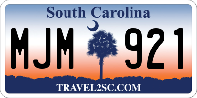 SC license plate MJM921