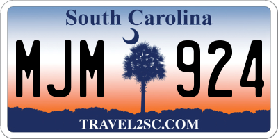 SC license plate MJM924
