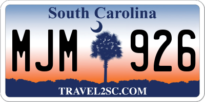 SC license plate MJM926