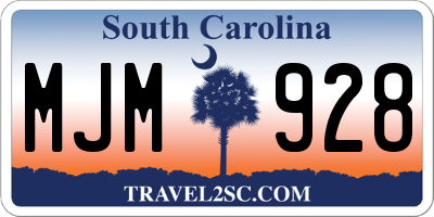 SC license plate MJM928
