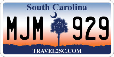 SC license plate MJM929