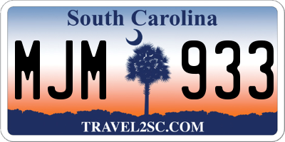SC license plate MJM933