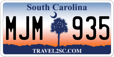 SC license plate MJM935