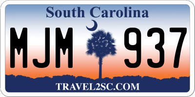 SC license plate MJM937