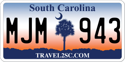 SC license plate MJM943