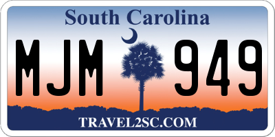 SC license plate MJM949
