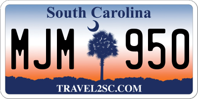 SC license plate MJM950