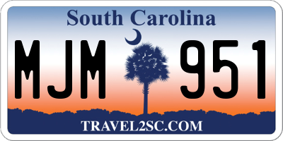 SC license plate MJM951
