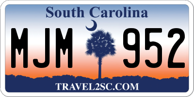 SC license plate MJM952