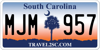 SC license plate MJM957