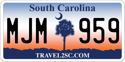 SC license plate MJM959