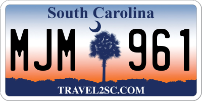 SC license plate MJM961