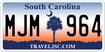 SC license plate MJM964