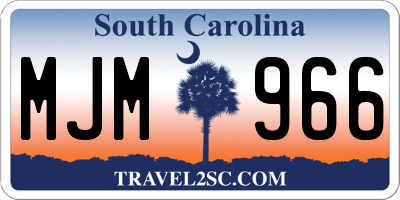 SC license plate MJM966