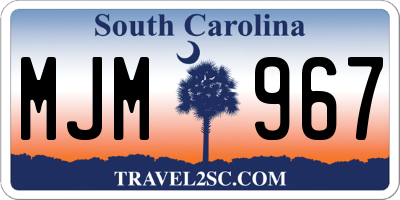 SC license plate MJM967