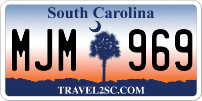 SC license plate MJM969