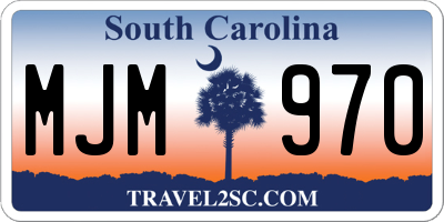 SC license plate MJM970