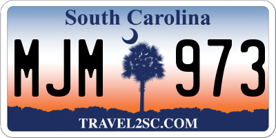 SC license plate MJM973