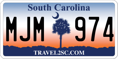 SC license plate MJM974