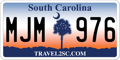 SC license plate MJM976