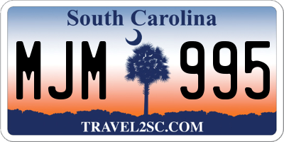 SC license plate MJM995