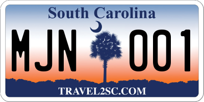 SC license plate MJN001