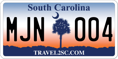 SC license plate MJN004