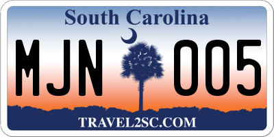 SC license plate MJN005