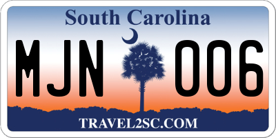 SC license plate MJN006