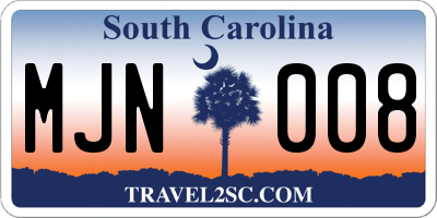 SC license plate MJN008