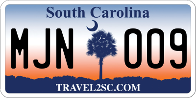 SC license plate MJN009