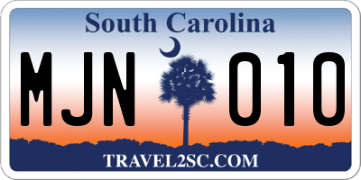 SC license plate MJN010