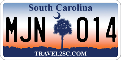 SC license plate MJN014